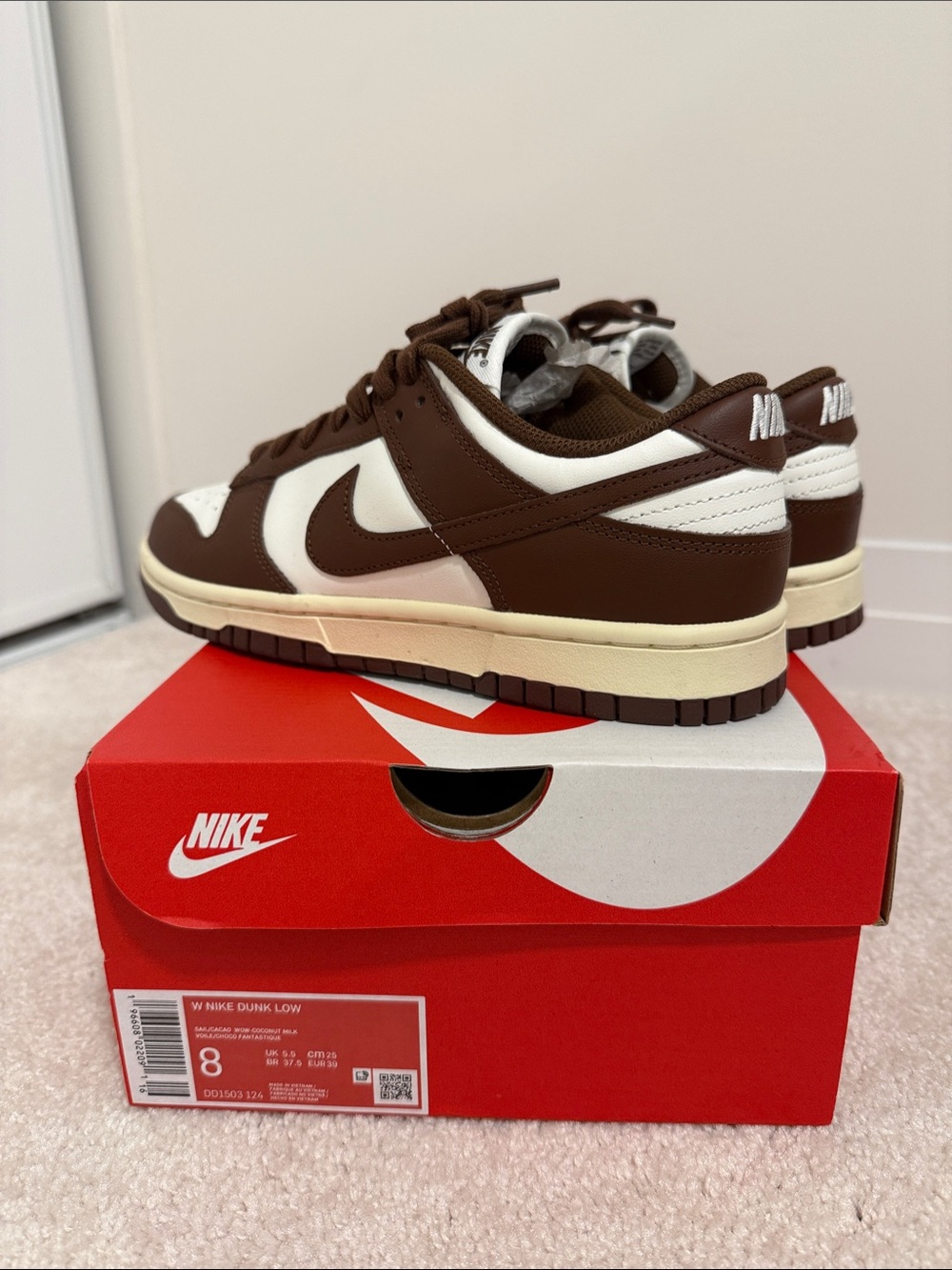 Nike Dunk Low Sneakers — Brown & White